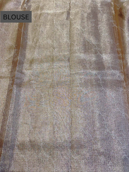 Rose Gold Kota Tissue Saree