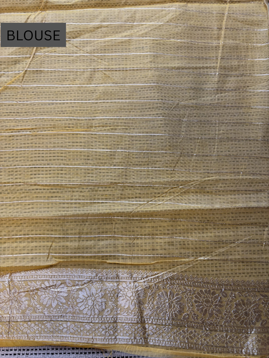 Yellow Chanderi Zari Weaving Saree