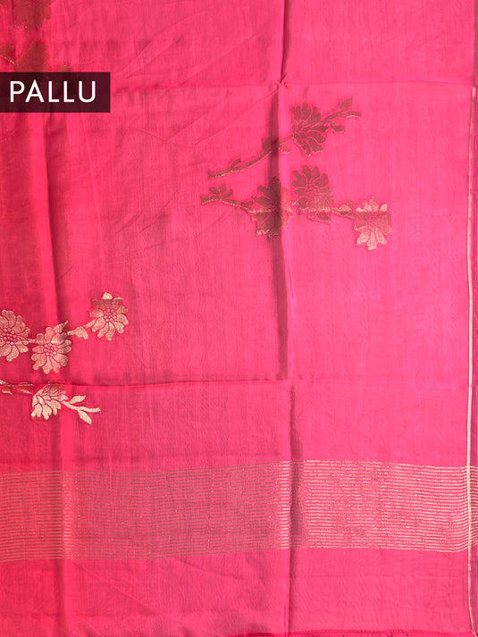 Pink Zari work Paper Silk Saree