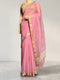 Pink Supernet Cotton Embroidered Saree