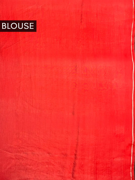 Red Zari work Paper Silk Saree