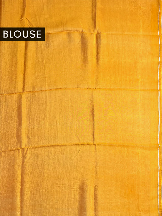 Yellow Zari work Paper Silk Saree