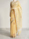 Yellow Supernet Cotton Embroidered Saree
