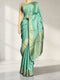 Green Satin Silk Zari Woven Saree