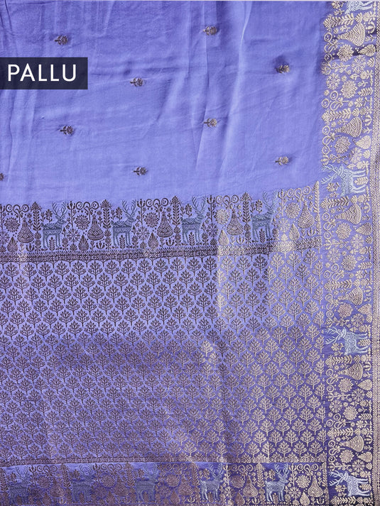 Purple Satin Silk Zari Woven Saree
