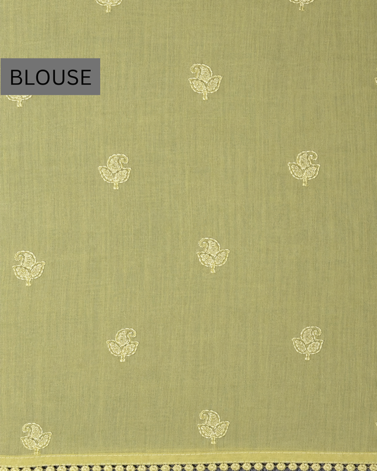 Green Mul Chaderi Embroidery Saree