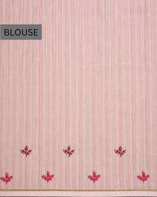 Pink Tussar Printed Saree