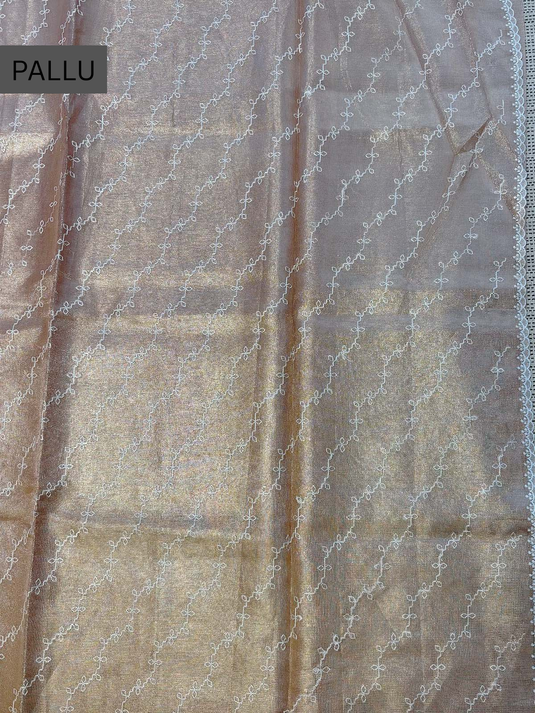 Rose Gold Kota Tissue Saree