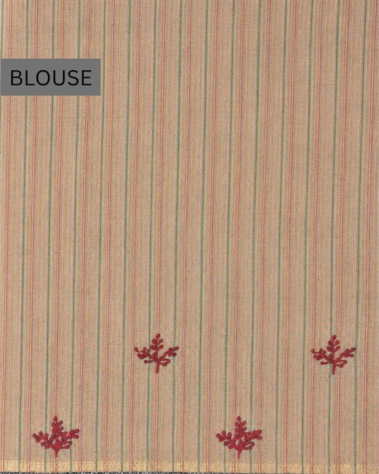 Peach Tussar Printed Saree