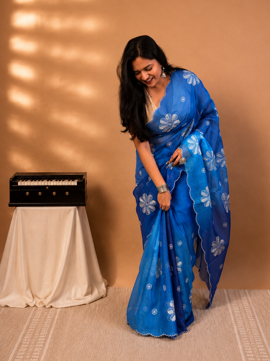 Blue Kota Silk Ombre Silk