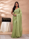 Green Mul Chaderi Embroidery Saree