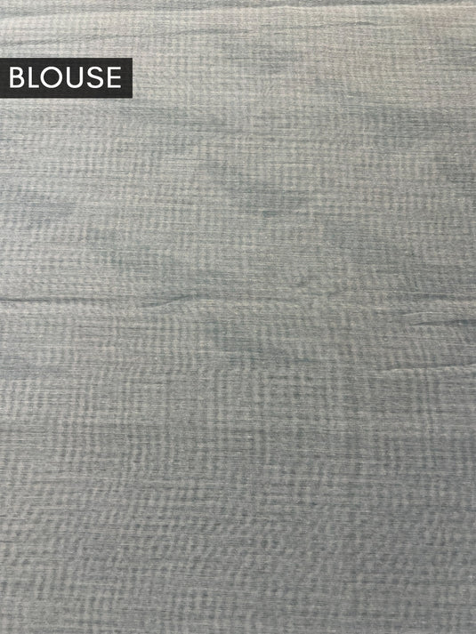 Blue Cotton Printed Saree