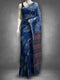 Blue Cotton Printed Saree