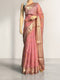 Pink Chiniya Cotton Resham Woven Saree