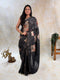 Black Tussar Printed Saree