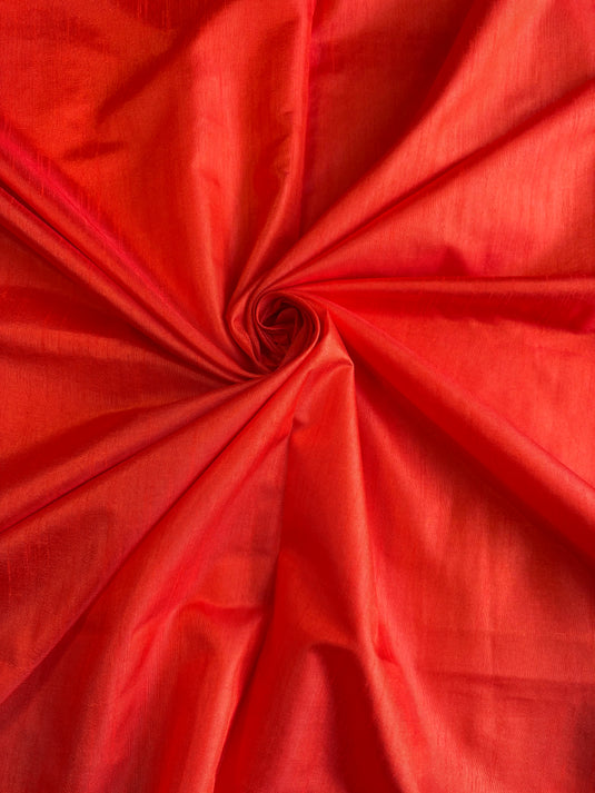 Orange Tussar Silk Zari Weaving Saree