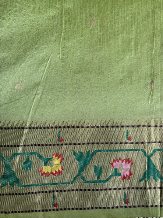 Green Tussar Silk Resham Weaving Saree