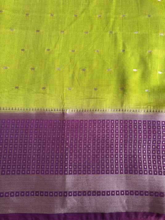 Green Cotton Silk Zari Weaving Saree