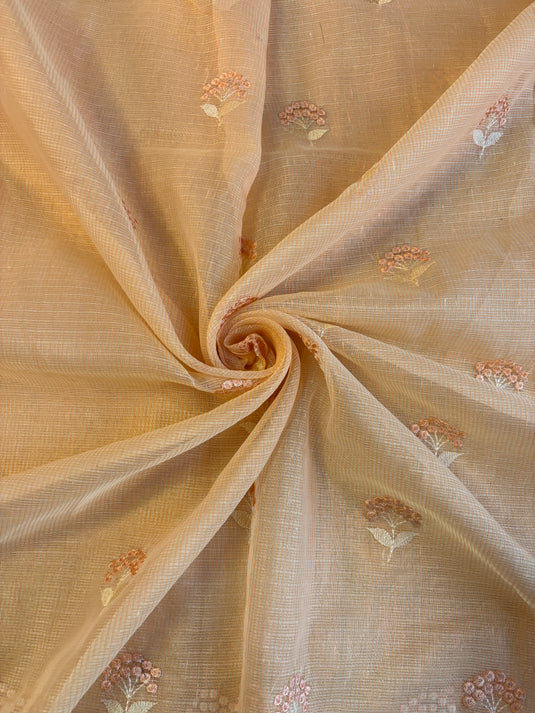 Beige Kota Embroidered Saree