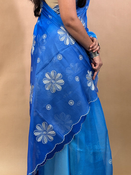 Blue Kota Silk Ombre Silk