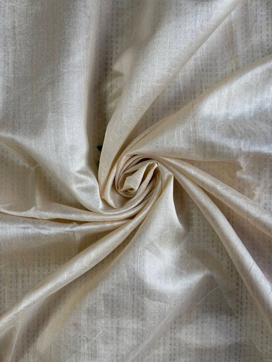 Beige Tussar Silk Embroidred Saree