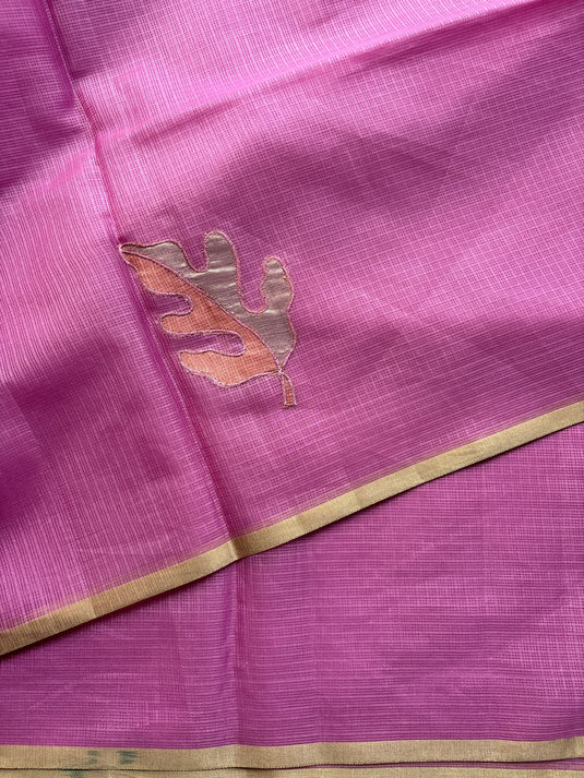 Pink Kota Applique Saree