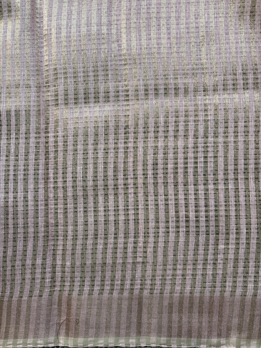 Pink Linen Zari Weaving Saree