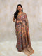 Dusty Purple Tussar Silk Kalamkari Printed Saree