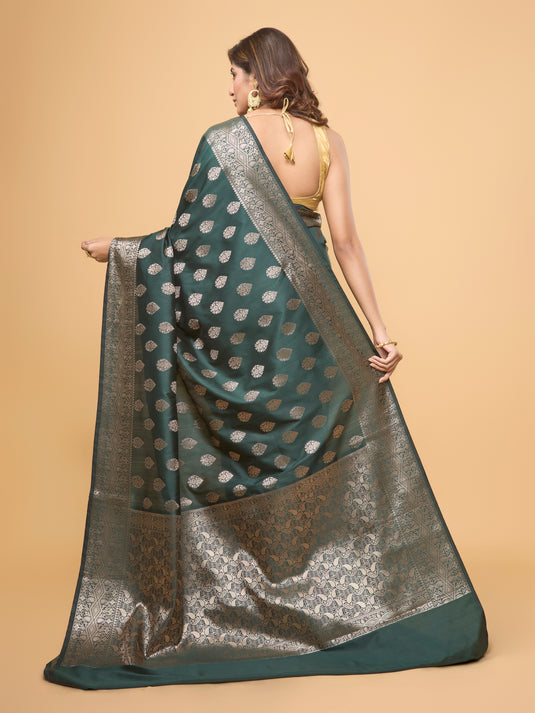 Green Zari Woven Banarasi Silk Saree