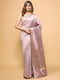 Mauve Zari Woven Banarasi Silk Saree