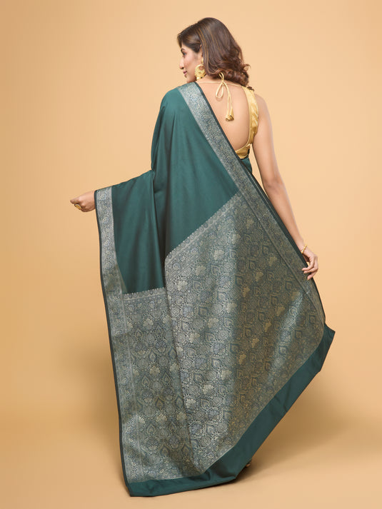 Green Woven Banarasi Silk Saree