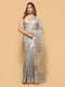 Grey Zari Woven Tussar Silk Saree