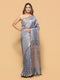 Grey Zari Woven Tussar Silk Saree