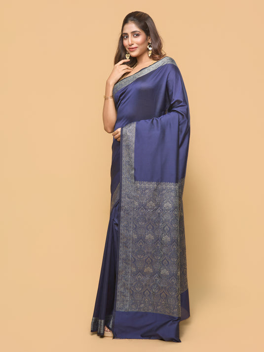 Blue Woven Banarasi Silk Saree