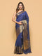 Blue woven dupion silk saree