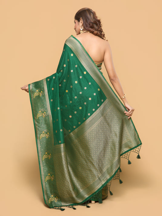 Green Zari Woven Banarasi Silk Saree