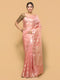 Peach Zari Woven Tussar Silk Saree