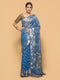 Blue Zari Woven Organza Silk Saree