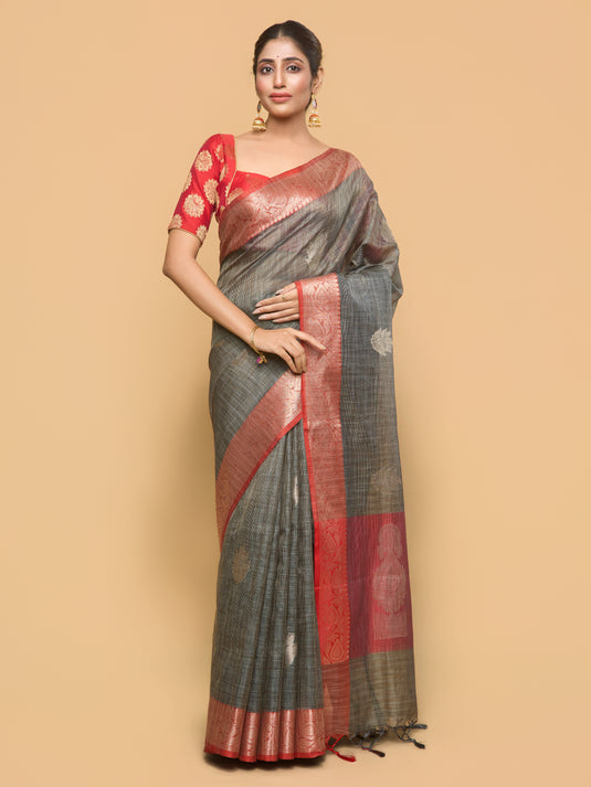 Green Zari Woven Kota Silk Saree