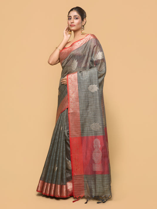 Green Zari Woven Kota Silk Saree
