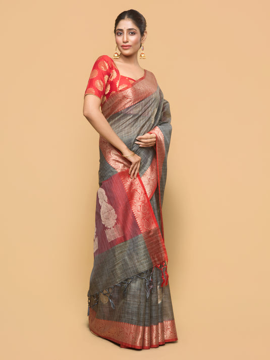 Green Zari Woven Kota Silk Saree