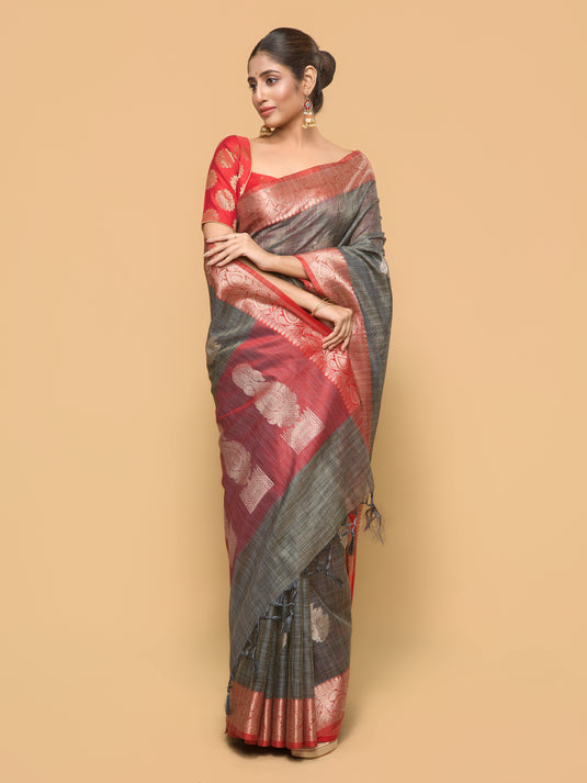 Green Zari Woven Kota Silk Saree