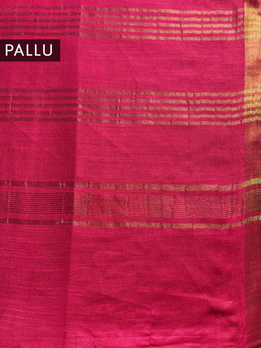 Hot Pink Cotton Zari Woven Saree