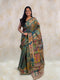 Green Tussar Silk Kalamkari Printed Saree