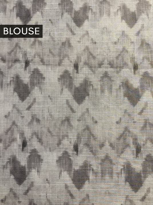 Beige Linen Printed Saree