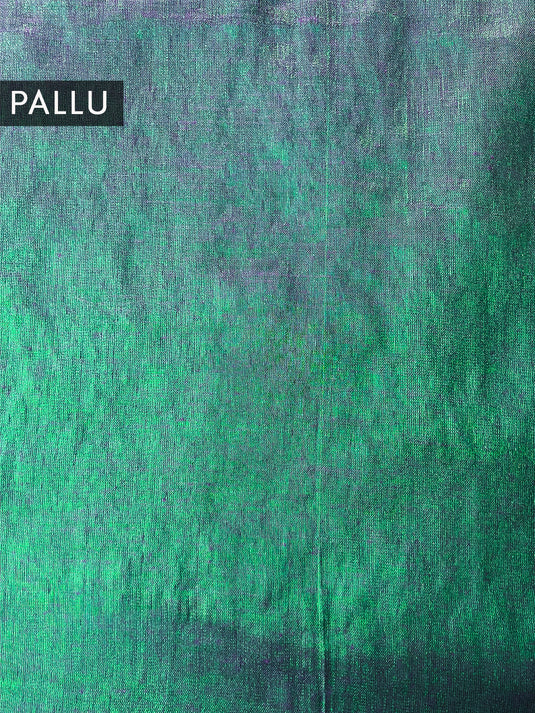 Green Cotton Tissue Plain Saree