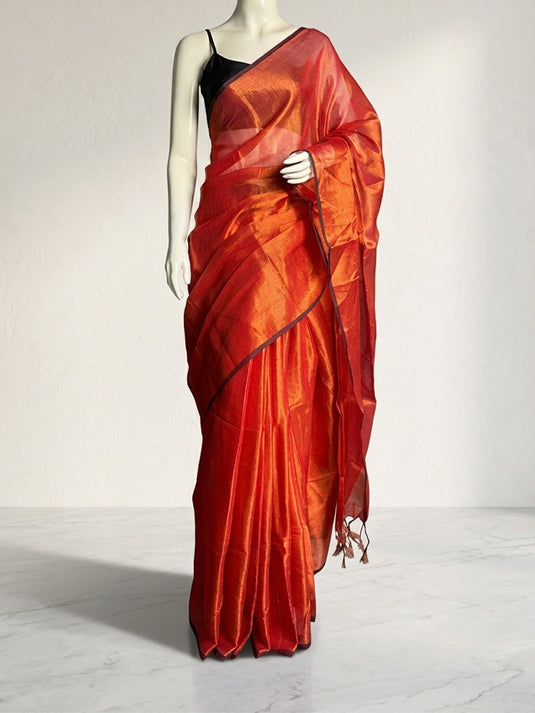 Orange Tissue Saree