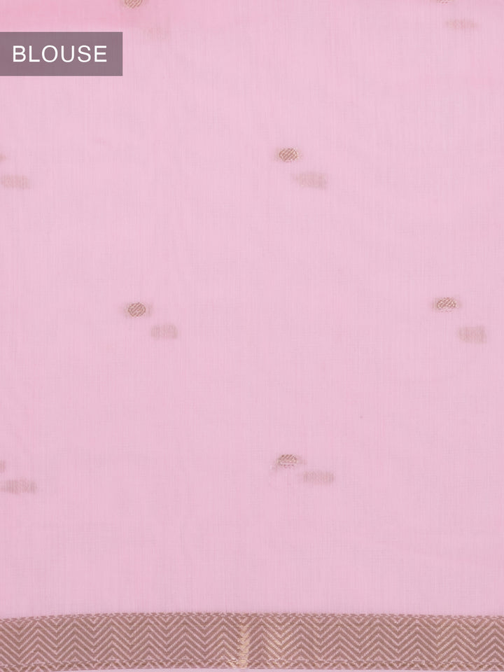 Cream Chanderi Mulmul Zari Woven Saree