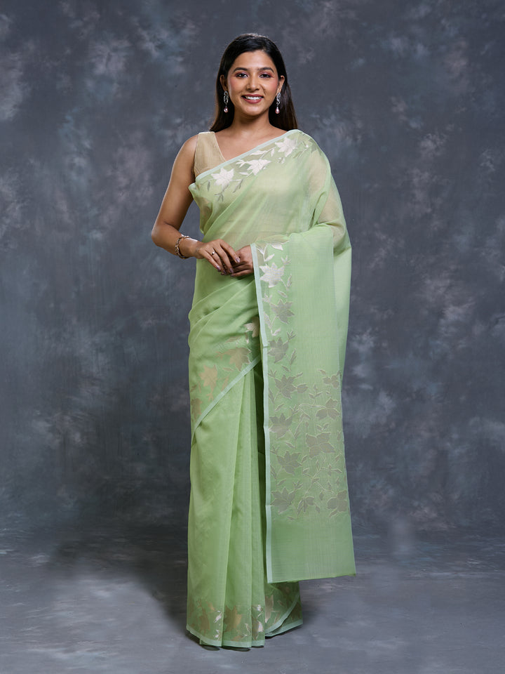 Green Kota Zari Woven Saree