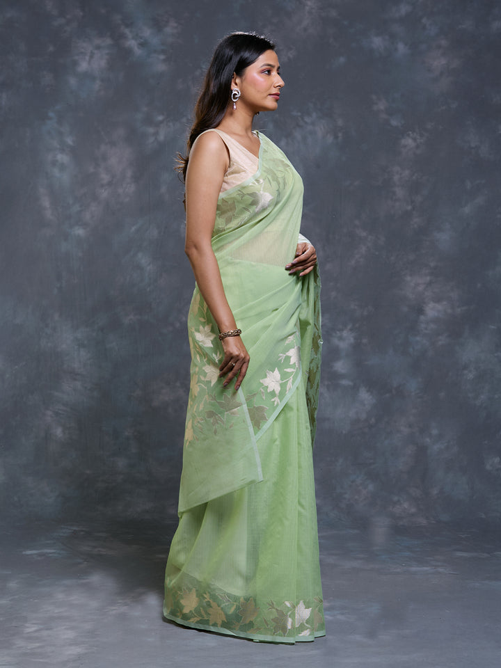 Green Kota Zari Woven Saree